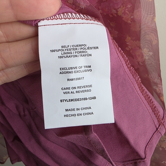 Altar'd State Floral Dress in Burgundy - Picture 5 of 9